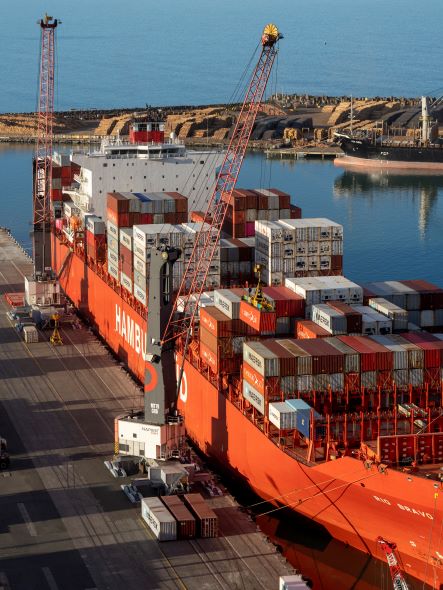 container vessel at Napier Port